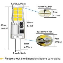 G4 LED Bulb, AC/DC 12V, T3 JC Type Bi-Pin Base, 20W-25W Halogen Bulb Replacement, Daylight White 6000K (10 Pack)