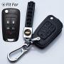 Hey Kaulor Key Fob Cover Leather Flip 5button Key Fob Cover Keyless Jacket Protector Remote Case Accessories for Equinox Camaro Cruze Malibu Sonic
