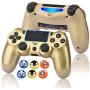 Game Controller for PS4,Wireless Controller for Playstation 4 with Dual Vibration Game Joystick (Gold)