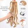 Cagora Ponytail Extension Curly Wavy Clip in Pony Tail Extensions Wrap Around Hairpiece Claw Synbthetic Ponytails Magic Paste Hair Wraps Human Hair Ponytail for Women (Ash Blonde Mix White(27H613))