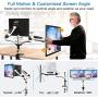 Huanuo Dual Monitor Stand - Height Adjustable Monitor Mount Fit Two 13 to 27 Inch Flat, Curved Computer Screen, Double Gas Spring Arm Desk VESA Bracket with Clamp, Grommet Mounting Base