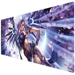 Bimor Extended Gaming Mouse Mat/Pad - Large, Wide (Long) Custom Professional Mousepad, Stitched Edges, Ideal for Desk Cover, Computer Keyboard, PC and Laptop (90x40 dvtianshigirl)
