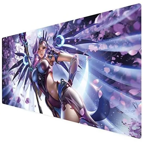Bimor Extended Gaming Mouse Mat/Pad - Large, Wide (Long) Custom Professional Mousepad, Stitched Edges, Ideal for Desk Cover, Computer Keyboard, PC and Laptop (90x40 dvtianshigirl)