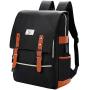 Ronyes Vintage Laptop Backpack College School Bag Bookbags for Women Men 15.6’’ Laptop Casual Rucksack Water Resistant School Backpack Daypacks with USB Charging Port (Black)