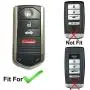 Coolbestda 2Pcs 4Buttons Keyless Entry Remote Fob Case Skin Cover Protector for Acura MDX TL TLX ZDX RDX TSX RL ZD IL M3N5WY8145 (Not fit Engine Hold FOB)