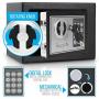 Digital Electronic Mechanical Lock Safe - Fireproof Dual Locking Security Storage Deposit Drop Box with Wall and Floor Mount Bolt, 2 Key, 4 AA Battery - File Gun Cash Jewelry - SereneLife SLSFE11