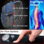Backpack Bookbag for School College Student Business Travel with USB Charging Port Fit Laptop Up to 15.6 Inch Luggage Chest Straps Night Light Reflective (Blue)