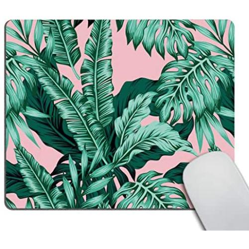 Smooffly Tropical Green Leaves Mousepad Non-Slip Rubber Gaming Mouse Pad Rectangle Mouse Pads for Computers Laptop