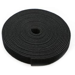 Saisn Reusable Fastening Tape Cable Ties 3/4 Inch Double Side Hook Roll (5 Yard, Black)