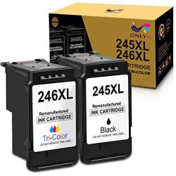ONLYU Remanufactured Ink Cartridge Replacement for Canon PG-245XL CL-246XL PG-243 CL-244 to use with Pixma TS3120 MG2520 MX492 TR4520 TS202 MG2525 MG3022 MG2522 MG2922 (1 Black, 1 Tri-Color)
