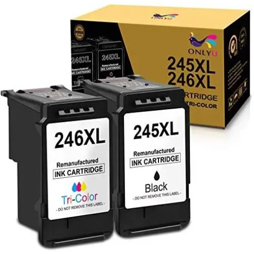 ONLYU Remanufactured Ink Cartridge Replacement for Canon PG-245XL CL-246XL PG-243 CL-244 to use with Pixma TS3120 MG2520 MX492 TR4520 TS202 MG2525 MG3022 MG2522 MG2922 (1 Black, 1 Tri-Color)