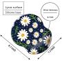 Boutilon Wrist Mouse Pad, Non-Slip Ergonomic Mouse Pad with Gel Wrist Rest Support, Gaming Mouse Pad 8.7 x 7.5 inches Pad for Computer, Laptop, Home, Office (Daisy Flowers White-Wrist)