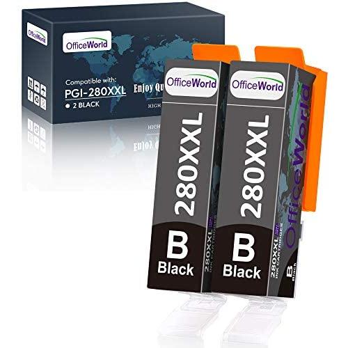 OfficeWorld Compatible Ink Cartridges Replacement for Canon PGI-280XXL PGI 280 XXL 281XXL, Work with Pixma TR7520 TR8520 TS6220 TS6320 TS8220 TS9520 Printer Black (2 PGBK)