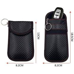 2 Pack Faraday Bag | Car Key Signal Blocking Pouch | Keyless Signal Blocking Key Case | RFID Blocker Bag for Smart Car Key Security| Anti-Hacking Case Blocker (Carbon Fiber Texture)