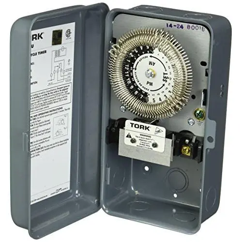 NSI 8000 Series Many Daily ON/Off Operations Per Day Duty Cycle 24 Hour Time Switch, Metal Indoor NEMA 1, 480/120 Trans. Input Supply, SPDT Output Contact (8001U)