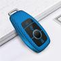 ELOHEI for Mercedes Benz Key Fob Cover, Premium Soft TPU Stripes 360 Degree Full Protection Key Case Cover for Mercedes Benz E Class, 2018 up S Class, 2017 2018 W213 Keyless Smart Key Fob (Blue)