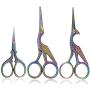 BIHRTC 3Pairs Scissors 4.5 Inch Stork Sewing Scissors and 3.6 Inch Embroidery Scissors Cross Stitch Scissors DIY Tools Shears for Sewing Craft Needlework Art Work Office Everyday Use Coloful