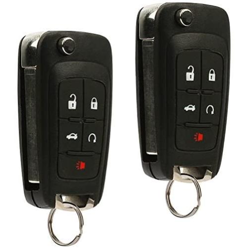 2 Key Fob fits 2010-2017 Buick Allure Encore Lacrosse Regal Verano/Chevy Camaro Cruze Equinox Impala Malibu Sonic/GMC Terrain Keyless Entry Remote Flip 2010 2011 2012 2013 2014 2015 2016 2017