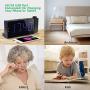 Projection Digital Alarm Clock for Bedroom, Large LED Alarm Clock Projection on Ceiling Wall, 180°Projector,Dimmer,USB Charger,Battery Backup Loud Dual Alarm Clock for Heavy Sleeper Kid Elderly