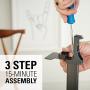 Sanus Adjustable Height Wireless Speaker Stands Designed for SONOS ONE, ONE SL, Play:1, and Play:3 - Tool-Free Height Adjust Up to 16'' with Built in Cable Management - Black Pair