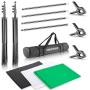 Neewer Photo Studio 8.5 X 10 feet/2.6 X 3 Meters Backdrop Stand Background Support System with 6 X 9 feet/1.8 X 2.8 Meters Fabric Backdrop (White, Black, Green) for Portrait Product Video Shooting