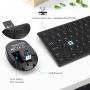 Wireless Keyboard and Mouse Combo, WisFox 2.4G Full-Size Slim Thin Wireless Keyboard Mouse for Windows, Computer, Desktop, PC, Laptop Mac (Dark Black)