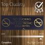 No Smoking No Electronic Cigarettes - Laser Engraved Sign - 3''x9'' - .050 Black and Gold Plastic