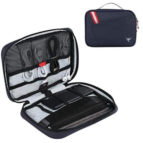CATOREX Electronic Organizer Travel Universal Cable Accessories Case for Cable Organizer Electronics, Charger, Phone, USB, SD Card (Blue)