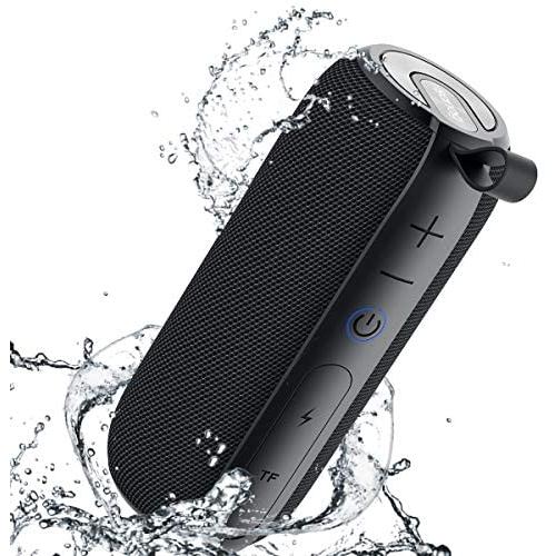 SANAG Portable Bluetooth Speaker, 360 HD Surround Loud Sound and Deep Bass, 25W Wireless Stereo Dual Pairing, IPX7 Waterproof, Bluetooth 5.0, Outdoor, Camping, 24-Hour Playtime Speaker（Black）