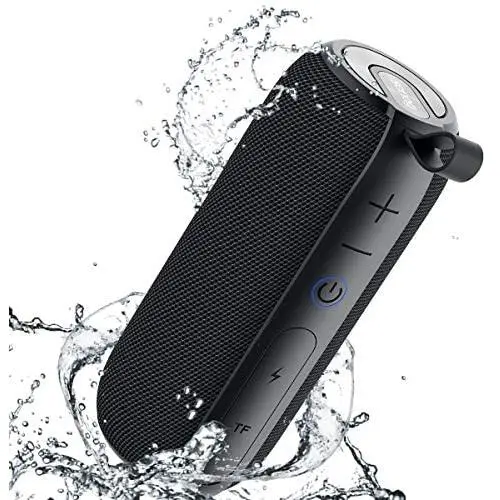 SANAG Portable Bluetooth Speaker, 360 HD Surround Loud Sound and Deep Bass, 25W Wireless Stereo Dual Pairing, IPX7 Waterproof, Bluetooth 5.0, Outdoor, Camping, 24-Hour Playtime Speaker（Black）