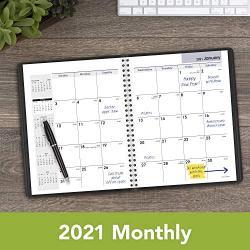 2021 Monthly Planner by AT-A-GLANCE, 7'' x 8-3/4'', Medium, DayMinder, Black (G4000021)