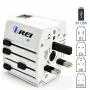 Travel Adapter, OREI Worldwide All in One Universal Power Converters Wall AC Power Plug Adapter Power Plug Wall Charger with Dual USB Charging Ports for USA EU UK AUS Cell phone Laptop