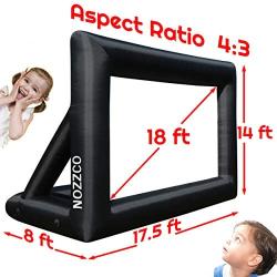 Outdoor Movie Screen – 22 FT Inflatable Projector Screen – Family Screen Tent + Printable Party Theme Movie Ticker Templates – Lightweight & Easy to Inflate – Family Pool Canvas Tent by Nozzco