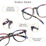 LifeArt Bifocal Reading Glasses, Transition Photochromic Dark Grey Sunglasses, Oval Frame, Computer Reading Glasses, Anti Glare (Floral, +0.00/+1.50 Magnification)