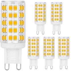 BALDER Dimmable G9 6W LED Bulb, 60W Halogen Bulb Replacement, Warm White 3000K, 110V-130V, Bi Pin,6-Pack
