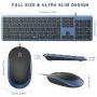 Wired Keyboard and Mouse, Jelly Comb Ultra Thin Full Size USB Wire Corded Keyboard Mouse Combo Set with Number Pad for Computer, Laptop, PC, Desktop, Notebook, Windows 7, 8, 10 -Sapphire Blue