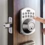 Tacklife Keypad Electronic Deadbolt Door Lock, Keyless Entry Door Lock with 1-Touch Motorized Auto-Locking, Easy to Install for Locker, Office & Home, Satin Nickel-EKPL1A