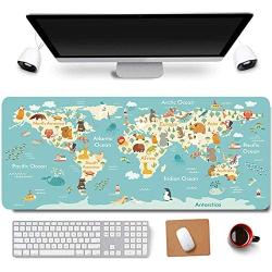 31.5x11.8 Inch Non-Slip Rubber Extended Large Gaming Mouse Pad with Stitched Edges Computer Keyboard Mouse Mat PC Accessories? (Animal Zoo)