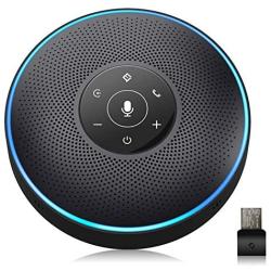 Bluetooth Speakerphone - Conference Speaker for 5-8 People Business Conference Phone 360º Voice Pickup 4 AI Microphone Self-Adaptive Conference Call Speaker Skype USB Speakerphone