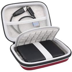 Lacdo Hard Drive Carrying Case for Western Digital WD My Passport Ultra WD Elements SE WD P10 Game Drive Portable External Hard Drive 1TB 2TB 3TB 4TB 5TB USB 3.0 2.5 inch HDD Travel Storage Bag, Red