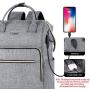 Laptop Backpack for Women Men, Travel Backpack for 15.6 Inch Laptop with RFID Pocket, USB Charging Port Water Resistant Durable Carry on Bag, Backpack Purse for Doctor Nurse Teacher Work, Grey
