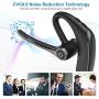 Bluetooth Headset V5.0 Wireless Bluetooth Earpiece, 16 Hrs HD Talktime Noise Reduction Handsfree Headset with Microphone for iPhone/Android/Samsung/Laptop - Black