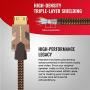 Monster M-Series 2000 Certified Premium HDMI 2.0 4K 60Hz, 25 Gbps, Zinc Alloy Connector, Vgrip, Braided Jacket