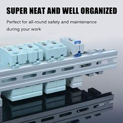 2 Piece DIN Rails, 35mm Aluminum Top Hat Slotted DIN Rail with RoHS, Extra Premium Screws Included for Hardware Components Mounting - 12.9 Inches Long, 35mm Wide, 7.5mm High