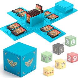 Games Storage Case for Nintendo Switch - Video Game Card Holder Protective Storage System Game Card Organizer Travel Container Box Hard Shell with 16 Game Card Slots (Zelda Blue)