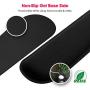 VictSing Keyboard Wrist Rest, Wrist Support Pads for Keyboard and Mouse, Memory Foam Ergonomic Cushion for Carpal Tunnel, Mouse Rest Pad Pain Relief Easy Typing for Computer, Laptop, Office, Black