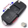 Key Fob Case Shell Fit for VW Volkswagen Jetta Passat Golf Beetle Rabbit GTI CC EOS 4 Buttons Keyless Entry Remote Fob Cover No Chips Inside (Black Case)