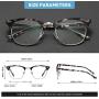 AOMASTE Blue Light Blocking Glasses Vintage Half Frame UV Clear Lens Anti Eyestrain Computer Gaming Glasses for Women Men
