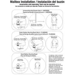 Gibraltar Mailboxes Universal Mailbox Mounting Bracket Molded Plastic Black, Mounting Bracket, PLMB0060