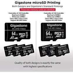 Gigastone 64GB 5-Pack Micro SD Card, 4K UHD Video, Surveillance Security Cam Action Camera Drone Professional, 90MB/s Micro SDXC UHS-I A1 Class 10